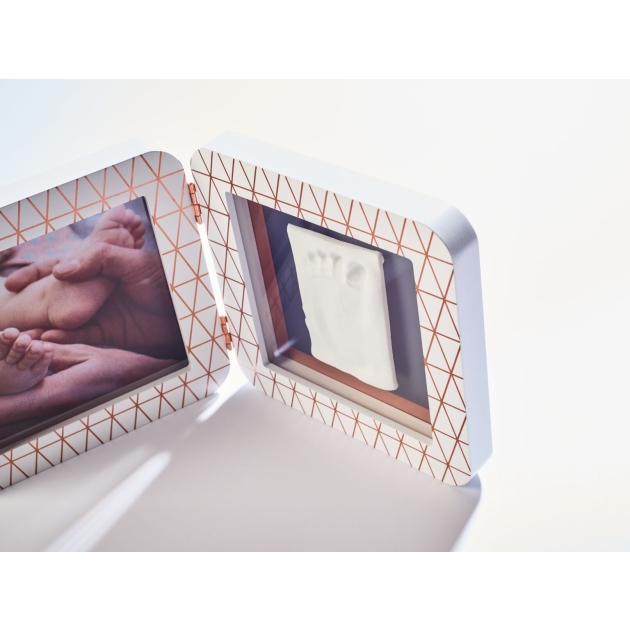 BABY ART dvigubas kvadratinis nuotraukos rėmelis su įspaudu COPPER EDITION