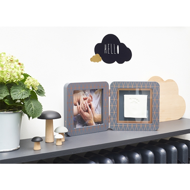 BABY ART dvigubas kvadratinis nuotraukos rėmelis su įspaudu COPPER EDITION DARK