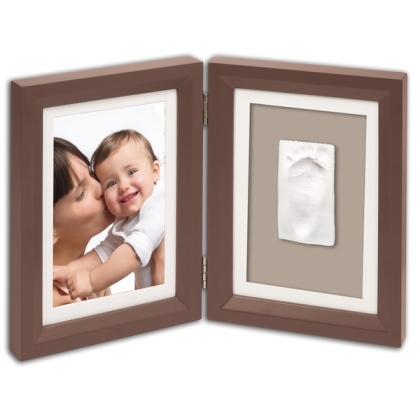 Baby Art Dvigubas stačiakampis rėmelis su įspaudu (brown&taupe/beige)