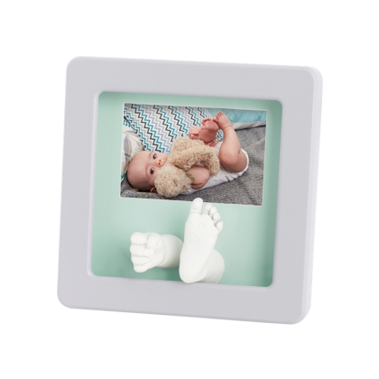 BABY ART Nuotraukos rėmelis su 3D pėdute ir rankyte PASTEL