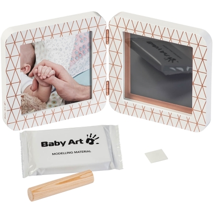 BABY ART Trigubas kvadratinis rėmelis su įspaudais Copper Edition