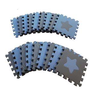 BabyDan žaidimų kilimėlis “puzzle” GEOMETRIC SHAPES BLUE