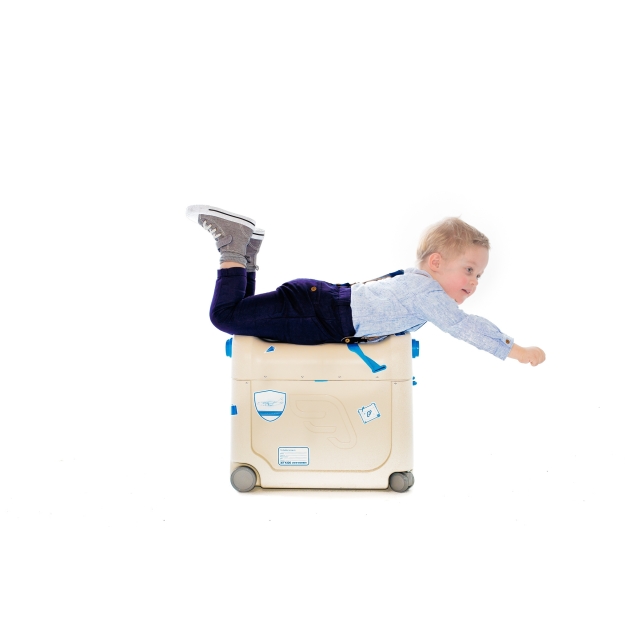 BedBox vaikiškas lagaminas – lovelė JetKids, mėlynas