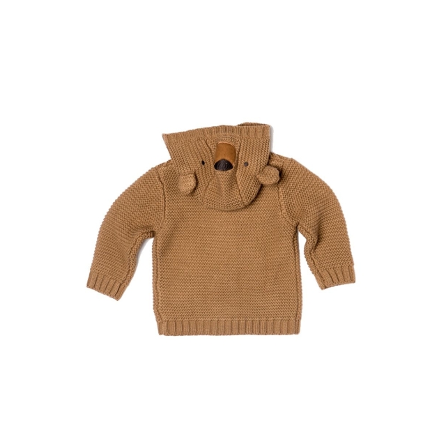 Megztinis berniukui ”Meškiukas” rudos spalvos