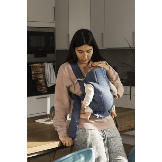 Nešioklė BabyBjorn MINI DOVE BLUE, 3D JERSEY