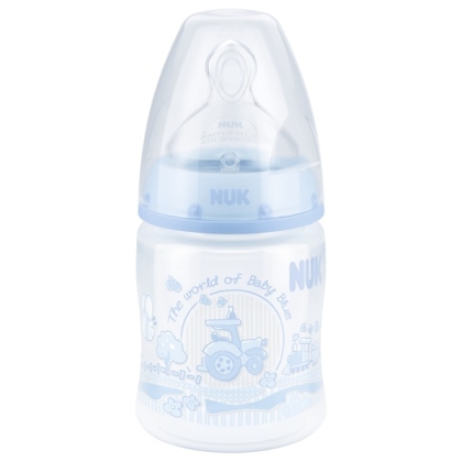 NUK FC+ Baby Blue polipropileno buteliukas 150ml su silikono žinduku