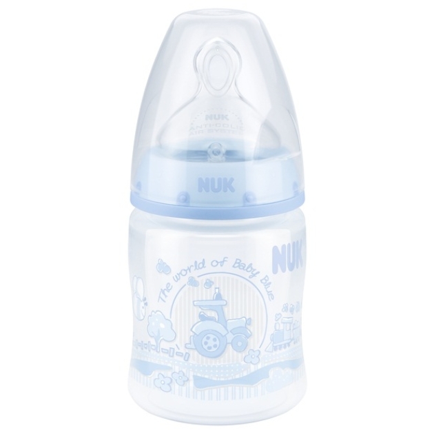 NUK FC+ Baby Blue polipropileno buteliukas 150ml su silikono žinduku