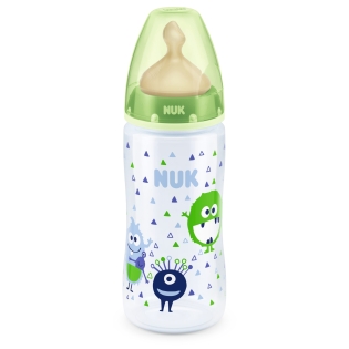 NUK First Choise+ polipropileno buteliukas 300ml su lateksiniu žinduku M Nr.1