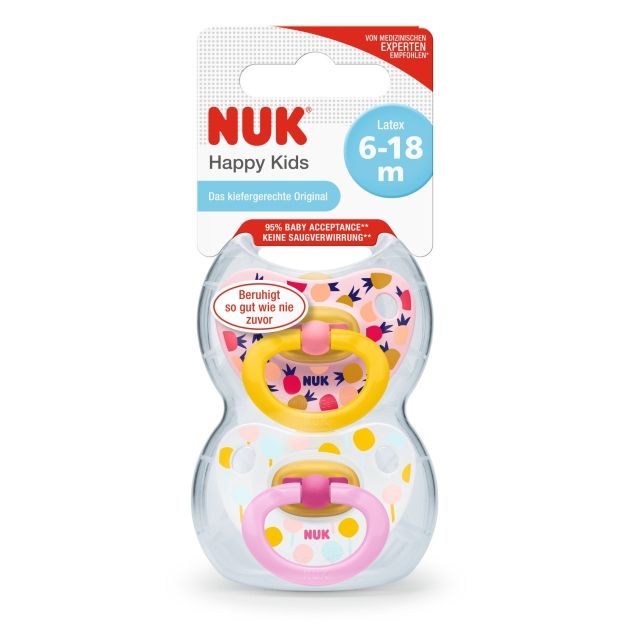 NUK Happy Kids čiulptukas lateksinis Nr.2, 2 vnt.