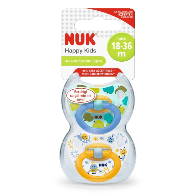 NUK Happy Kids čiulptukas lateksinis Nr.3, 2 vnt.