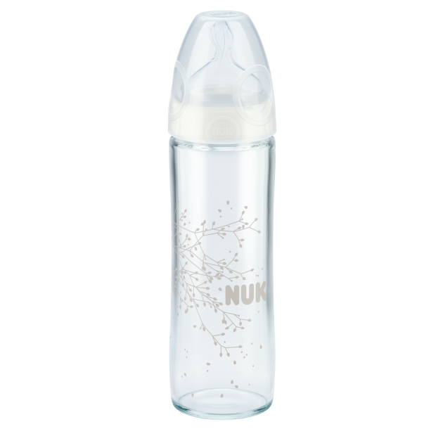 NUK New Classic buteliukas 240ml su silikoniniu žinduku M Nr.1