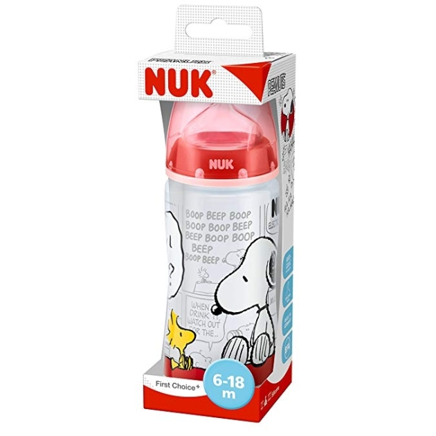 NUK SNOOPY First Choice+ buteliukas 300 ml.