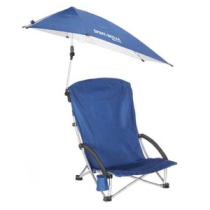 Poilsio kėdė Sport-Brella Navy (Mėlyna) (tinka iki 136 kg.) su skėčių