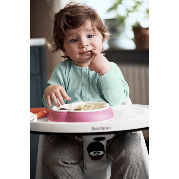 Komplektas – lekštė, šaukštas ir šakutė 2 kompl. Baby Bjorn PINK/PURPLE