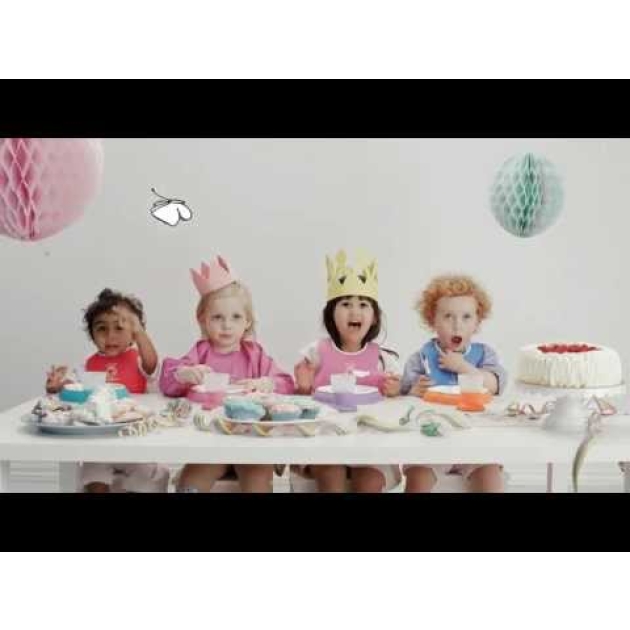 Komplektas – lekštė, šaukštas ir šakutė 2 kompl. Baby Bjorn PINK/PURPLE