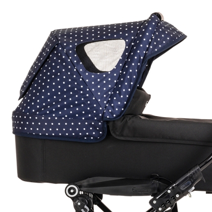 Stogelis lopšiui su ventiliacija ir apsauga nuo vabzdžių Navy Dots (Viking-Series)