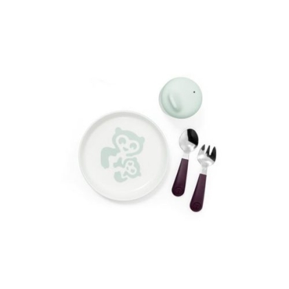 Stokke Munch įrankių komplektas Essentials Soft Mint (Puodelis, Lekštutė, Šakutė ir Šaukštelis)
