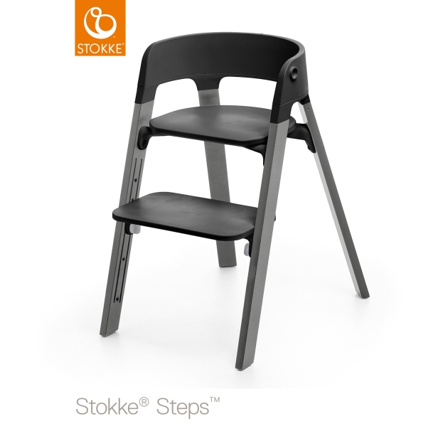 Stokke Steps maitinimo kėdutė (nuo 3 metų) su juoda sėdyne