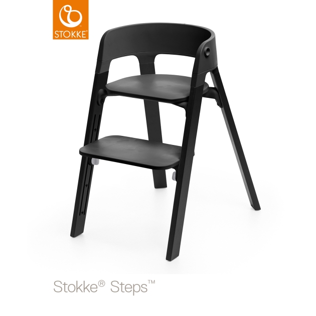 Stokke Steps maitinimo kėdutė (nuo 3 metų) su juoda sėdyne