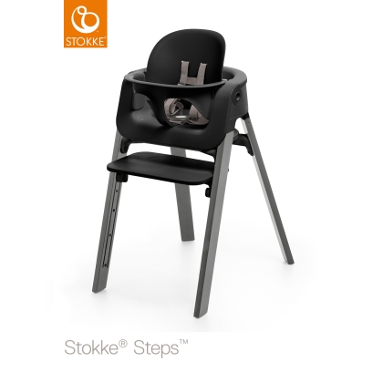 Stokke Steps maitinimo kėdutė (nuo 6 mėn.) su juoda sėdyne