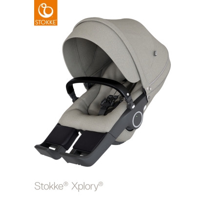 STOKKE vežimėlio sėdima dalis BLACK plastics Grey Melange