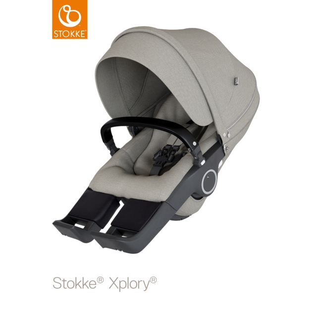 STOKKE vežimėlio sėdima dalis BLACK plastics Grey Melange