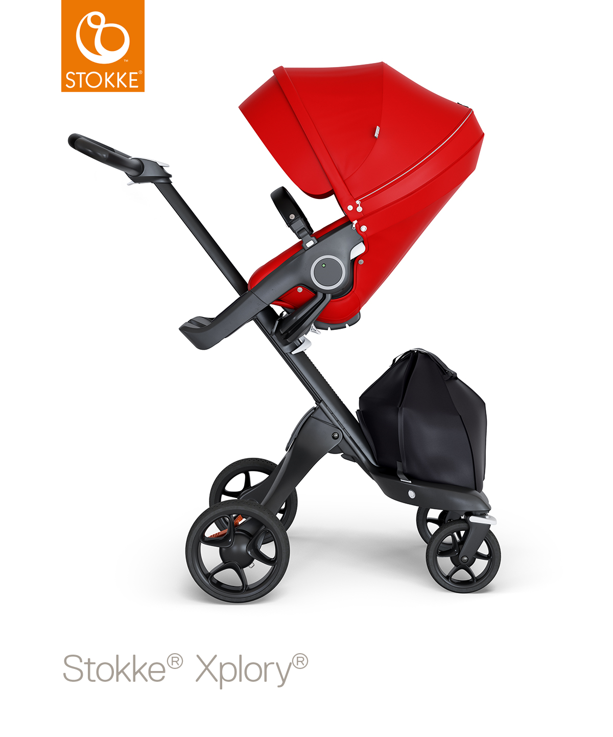STOKKE XPLORY V6 sportinukas Red (juodas rėmas) STOKKE XPLORY V6 sportinukas Red (juodas rėmas)