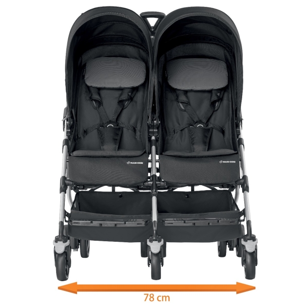 Vežimėlis dvynukams Maxi Cosi DANA FOR 2 BLACK RAVEN