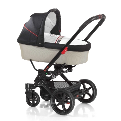 Vežimėlis Vip XL Sand/Schwarz/Red 2-in1 (kietas lopšys)