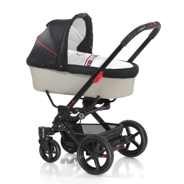 Vežimėlis Vip XL Sand/Schwarz/Red 2-in1 (kietas lopšys)