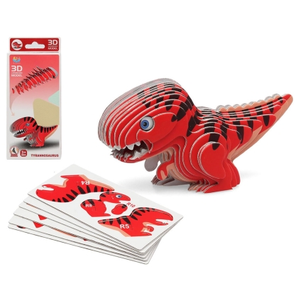 3D Puzlė Dino 18 x 8 cm Raudona