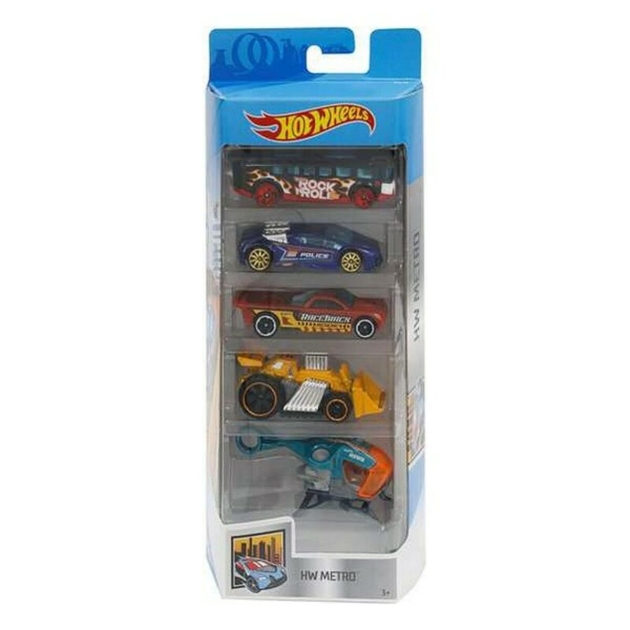 5 mašinėlių rinkinys Hot Wheels 1806 Spalvotas Oranžinė