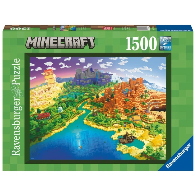 Dėlionė Minecraft Ravensburger 17189 World of Minecraft 1500 Dalys
