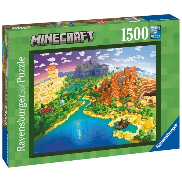 Dėlionė Minecraft Ravensburger 17189 World of Minecraft 1500 Dalys