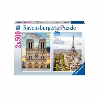 Dėlionė Ravensburger Paris  Notre Dame 2 x 500 Dalys