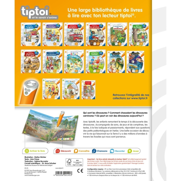 Edukacinis žaidimas Ravensburger Je decóuvre les dinosaurs (1 Dalys)