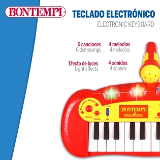 Interaktyvus pianinas kūdikiams Bontempi Vaikiškas Mikrofonas 33 x 13 x 19,5 cm (6 vnt.)