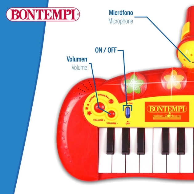 Interaktyvus pianinas kūdikiams Bontempi Vaikiškas Mikrofonas 33 x 13 x 19,5 cm (6 vnt.)