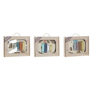 Ksilofonas DKD Home Decor Medžio Metalinis Plastmasinis 19 x 14,5 x 3 cm (3 Dalys)