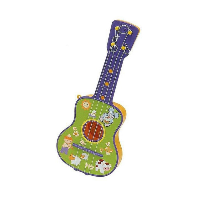 Kūdikių gitara Reig Purpurinė Žalia 4 Virvės
