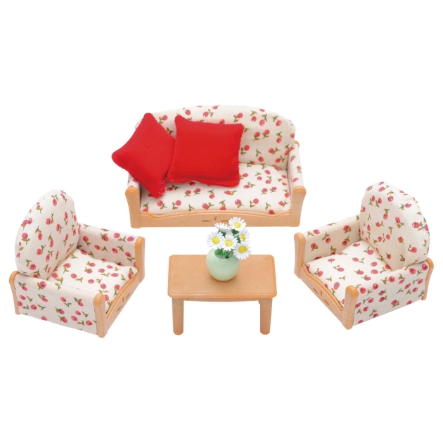 Lėlių namo priedai Sylvanian Families Sofa + 2 Armchairs + Table