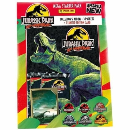 Lipdukų pakuotė Panini Jurassic Movie 3 TC - 30th birthday Albumas