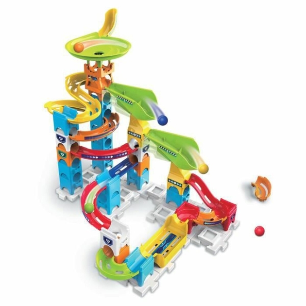 Marmuro rinkinys Vtech Marble Rush Marble Run – Beginner Set Lenktynių trasa + 4 metų Trasa su Rampomis 47 Dalys