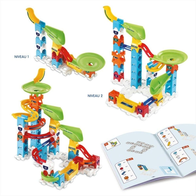 Marmuro rinkinys Vtech Marble Rush Marble Run – Beginner Set Lenktynių trasa + 4 metų Trasa su Rampomis 47 Dalys