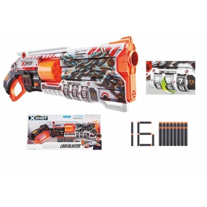 Minkštų strėlyčių šautuvas Skins X-Shot Lock Blaster 54 x 17 x 4 cm