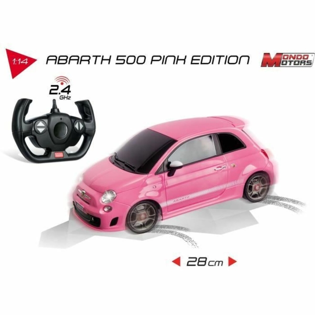 Nuotoliniu būdu valdomas automobilis Mondo Fiat 500 Abarth Rožinė 1:14