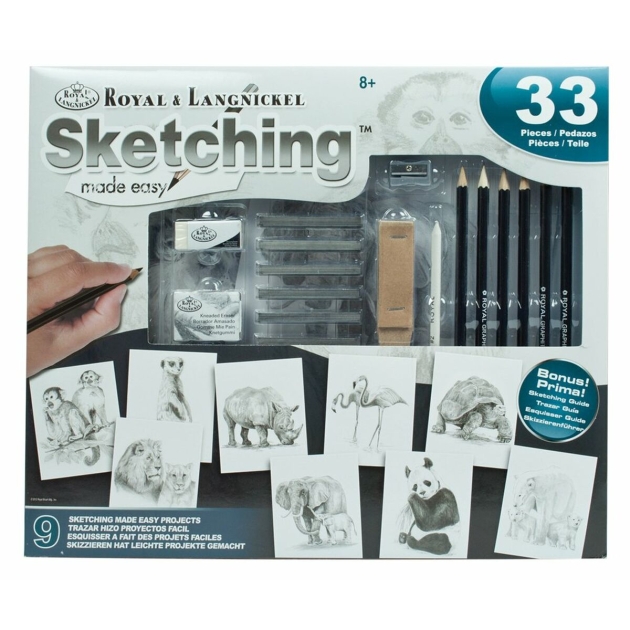 Piešimo rinkinys Royal  Langnickel SKETCHING MADE EASY 33 Dalys