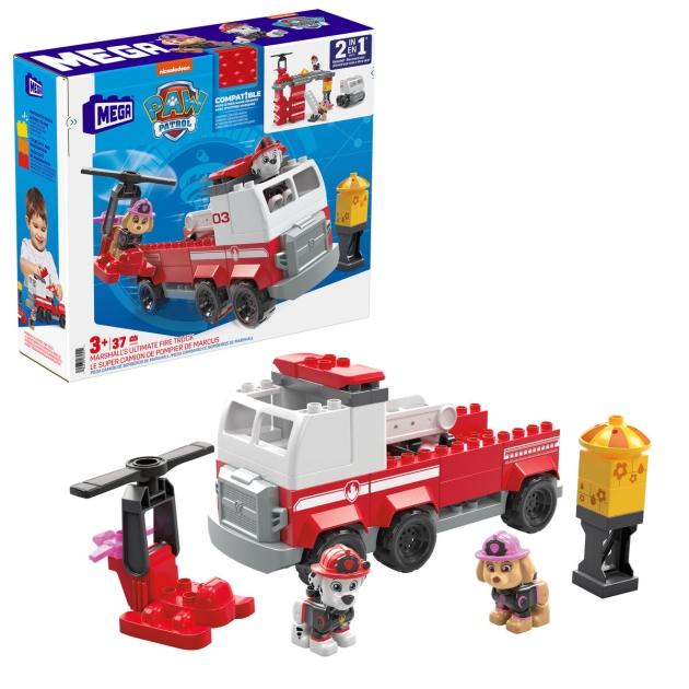 Playset Megablocks Paw Patrol Gaisro variklis + 3 metų 37 Dalys