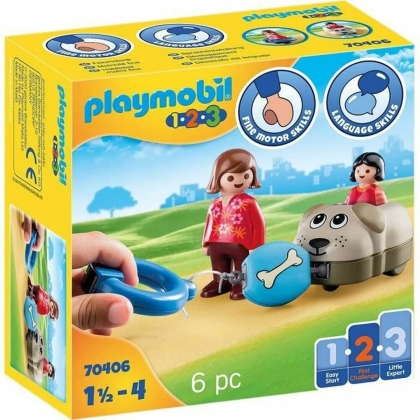 Playset Playmobil 1.2.3 Šuo Berniukai 70406 (6 pcs)