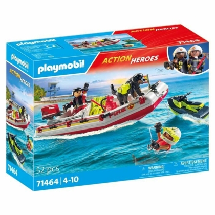Playset Playmobil Action Heroes - Fireboat and Water Scooter 71464 52 Dalys